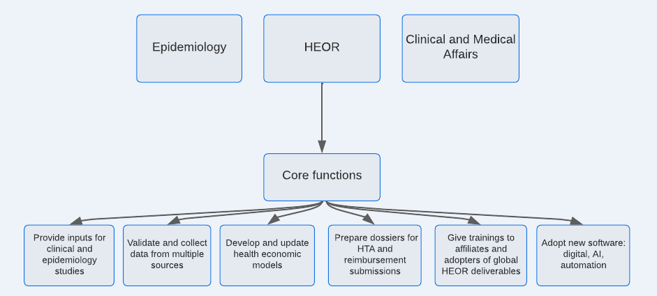 HEOR functions within pharmaceutical industry